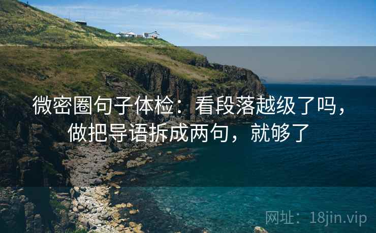 微密圈句子体检：看段落越级了吗，做把导语拆成两句，就够了