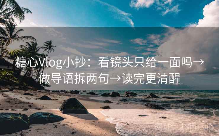 糖心Vlog小抄:看镜头只给一面吗→做导语拆两句→读完更清醒 第2张 糖心Vlog小抄:看镜头只给一面吗→做导语拆两句→读完更清醒 第2张