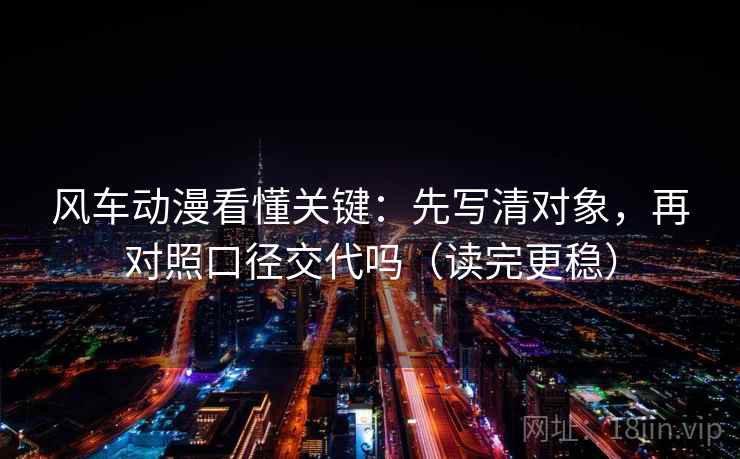 风车动漫看懂关键：先写清对象，再对照口径交代吗（读完更稳）