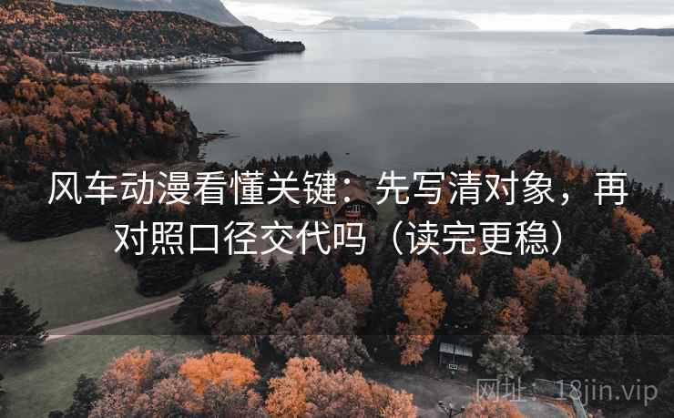 风车动漫看懂关键：先写清对象，再对照口径交代吗（读完更稳）  第2张