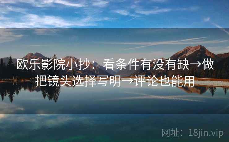 欧乐影院小抄：看条件有没有缺→做把镜头选择写明→评论也能用  第2张