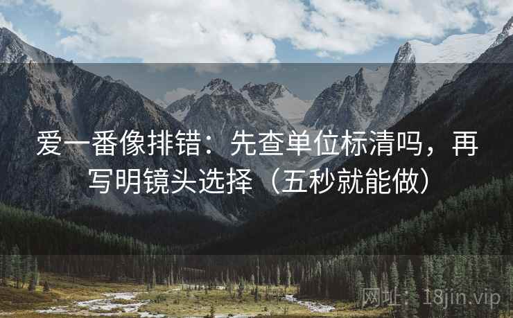 爱一番像排错:先查单位标清吗,再写明镜头选择(五秒就能做) 第2张 爱一番像排错:先查单位标清吗,再写明镜头选择(五秒就能做) 第2张